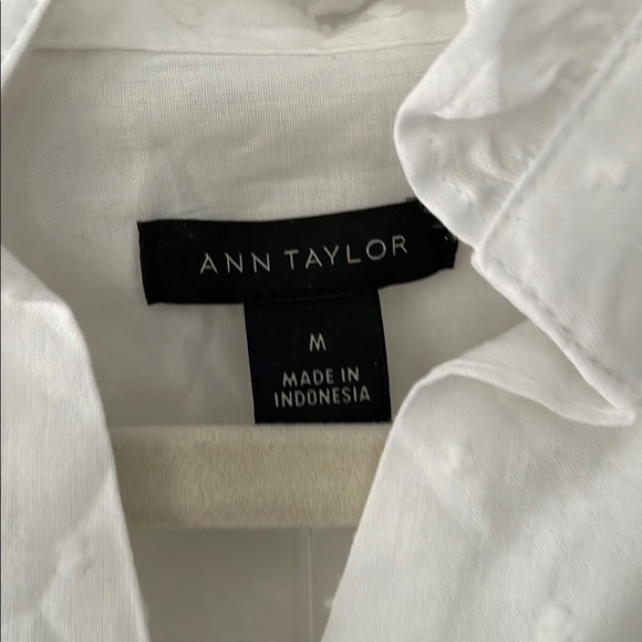Ann Taylor White Ruffled Women’s Shirt - Picture 2 of 7